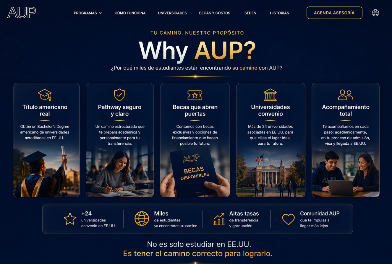 Referencia visual de la sección Why AUP